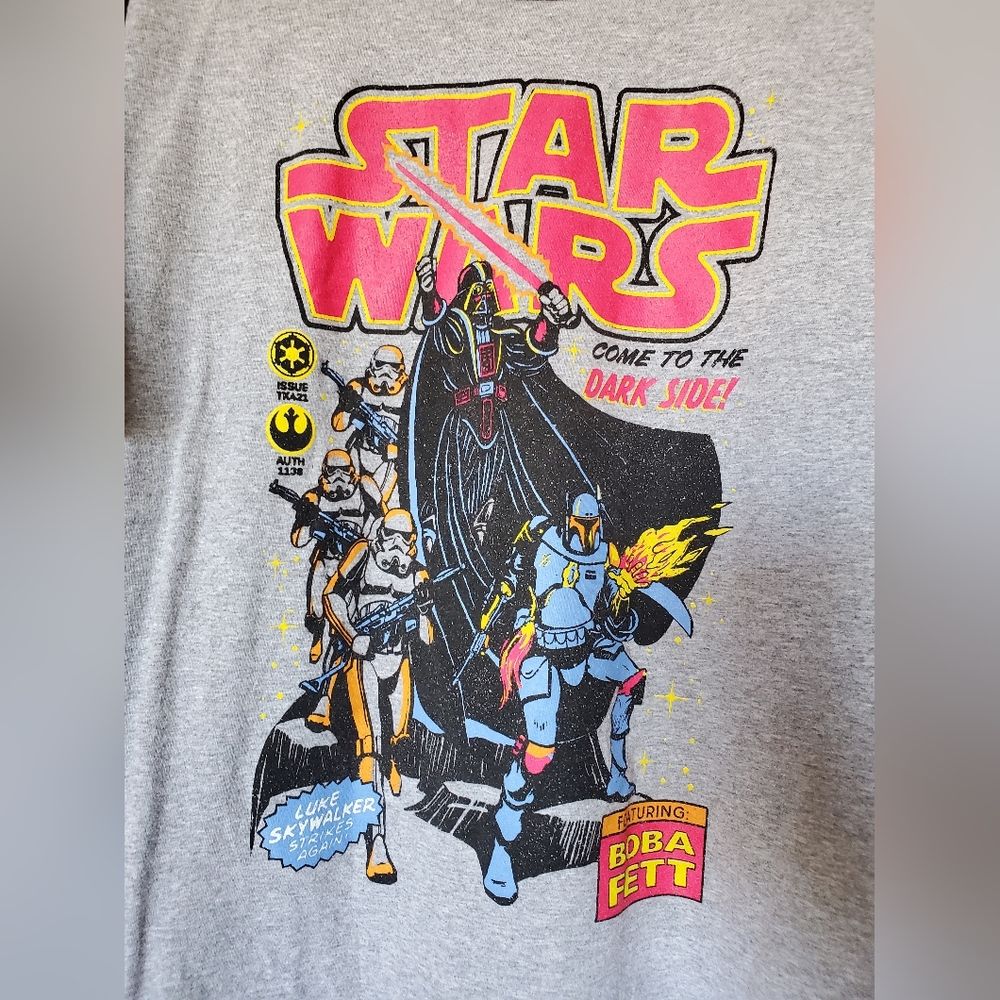 Fifth Sun Star Wars "Come to the Dark Side "Comic Graphic Gray Shirt Men's 2XL